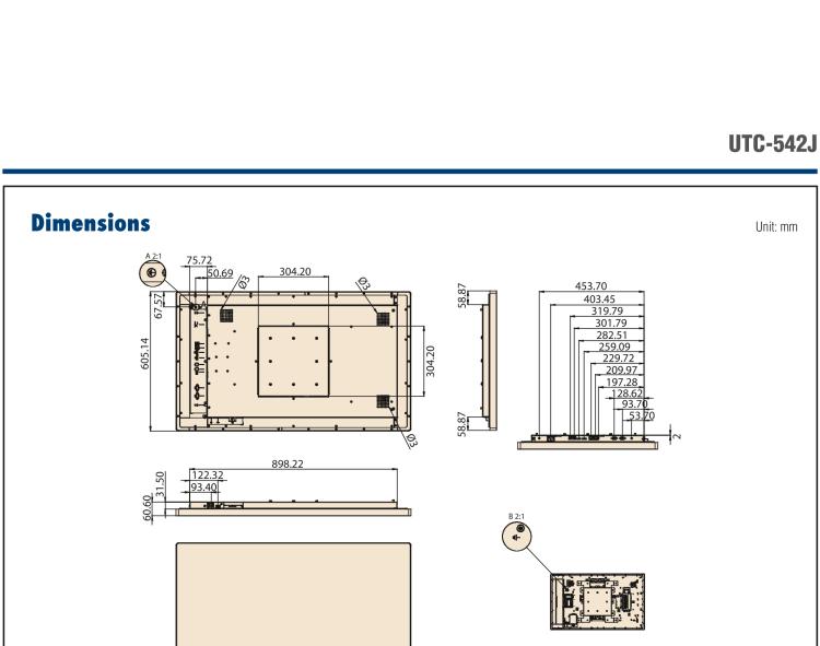 研華UTC-542J 42.5" Ubiquitous Touch Computer with Intel? Celeron? J6412 Processor