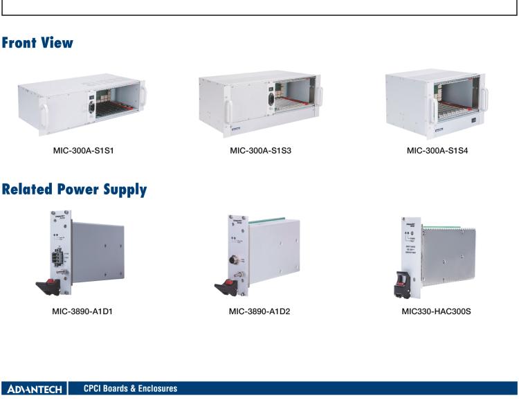 研華MIC-300A MIC-300A is a standard 3U/4U Compact? Serial 84HP or 44HP width enclosure for 3U CPCI-serial board.