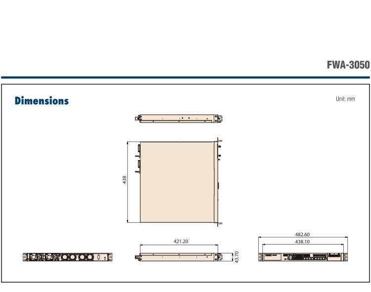 研華FWA-3050 基于Intel?Xeon D-2100系列處理器，用于uCPE和下一代防火墻的遠程可管理1U網絡應用平臺