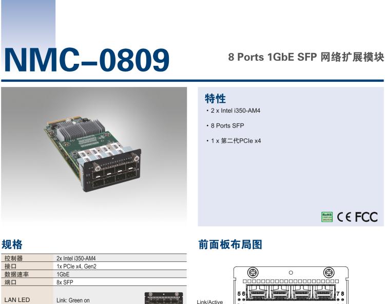 研華NMC-0809 8 Ports 1GbE SFP 網絡擴展模塊