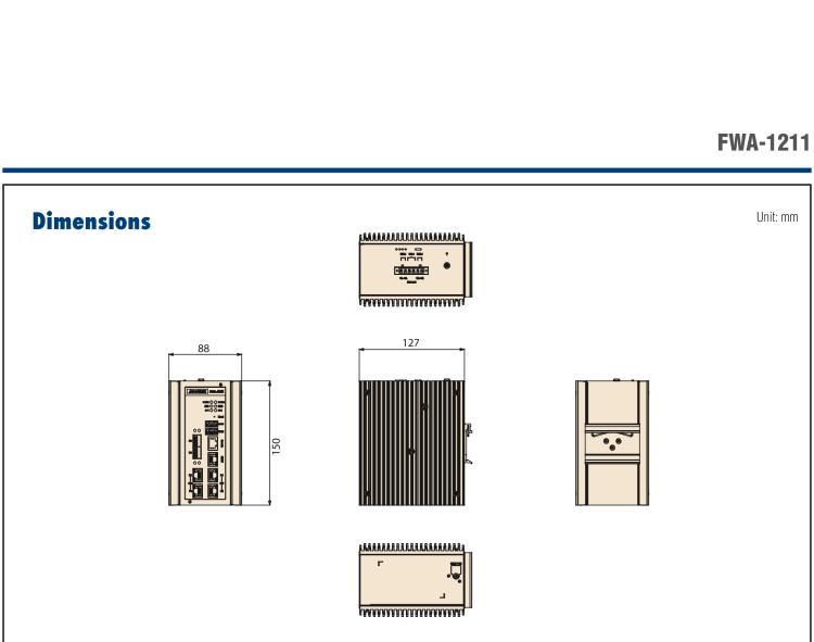 研華FWA-1211 Industrial Grade Cyber Security Appliance based on Intel? Atom? x5-E3940/ x5-E3930 Processor