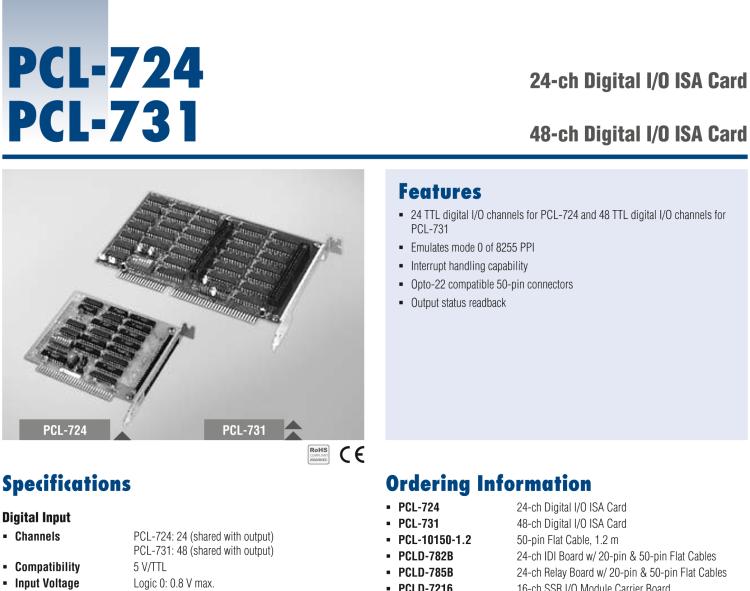 研華PCL-731 48通道TTL數字輸入/輸出卡