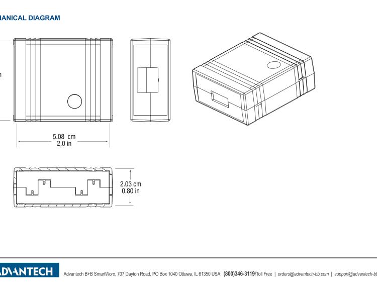 研華BB-UH401-2KV USB 2.0 2 kV隔離器，1端口，12 Mbps全速