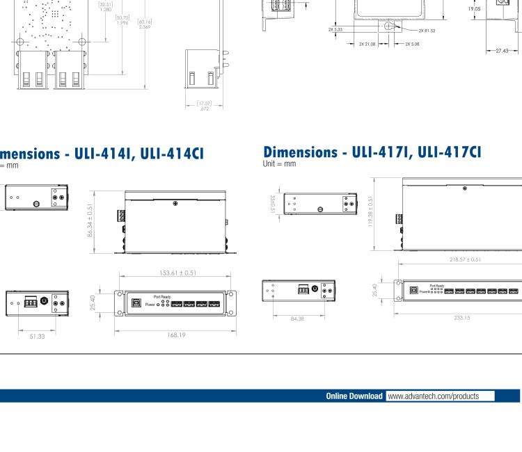 研華BB-USBHUB4OEM ULI-414LIB-工業(yè)USB 2.0集線器，4端口，高穩(wěn)固力連接器